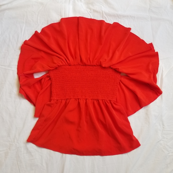 Bishop + Young Red Cold Shouldered Sleeved Bloyse3 - Picture 6 of 8